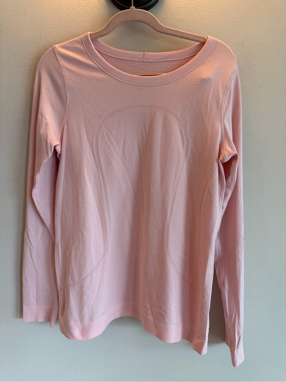 Lulu's Pale Pink Long Sleeve Crew Neck Top small